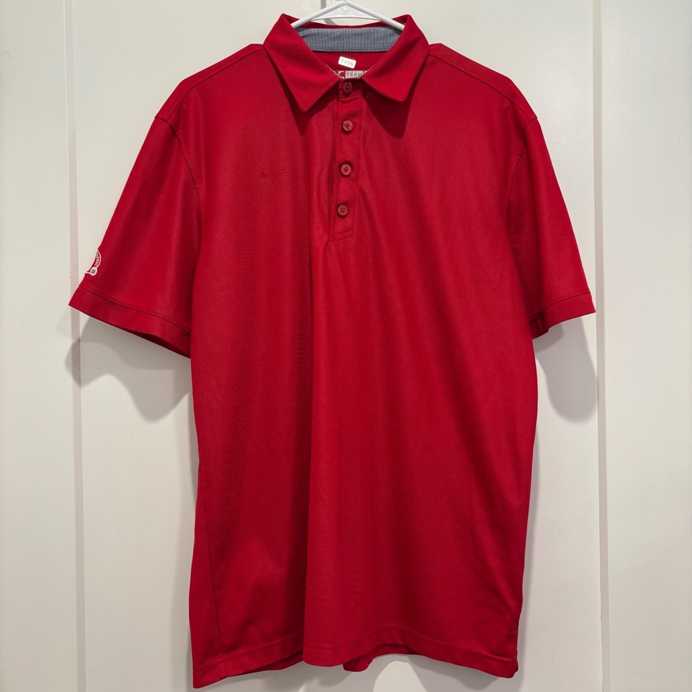 Chick-fil-A Mens Red Oobe Team Style Recycled Fabric Uniform Polo Shirt Large